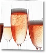 Close Up Of Glasses Of Champagne Metal Print