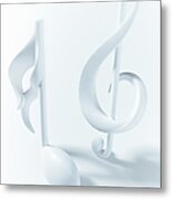 Close Up Of Semiquaver And Treble Clef Metal Print