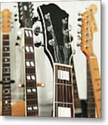 Close Up Of Various Guitars Metal Print
