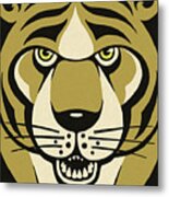 Closeup Of A Tiger Metal Print