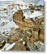 Clouds Billow Over Ruby Mountain In Snow Metal Print