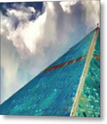 Clouds Over Glass Pyramid Metal Print