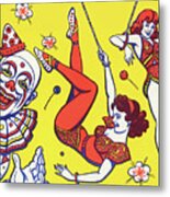Clown And Trapeze Artists Metal Print