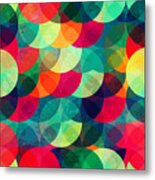 Colorful Circle Seamless Pattern Metal Print