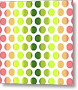 Colorful Dots Pattern - Polka Dots - Pattern Design 2 - Pink, Yellow, Green, Peach Metal Print