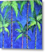 Colorful Family Of Five Palms Metal Print