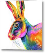 Colorful Hare Metal Print