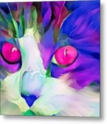 Colorful Masters Purple Glow Kitten Metal Print