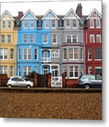 Colourful Houses In Aldeburgh Metal Print