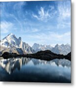 Colourful Sunset On Lac Blanc Lake Metal Print