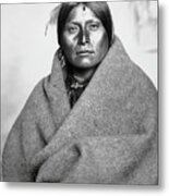 Comanche Man Wearing A Blanket Shawl Metal Print