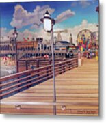Coney Island Boardwalk Pillow Mural #1 Metal Print