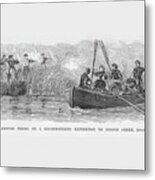 Confederates Ambush Union Reconnaissance Team In A Boat On Oyster Creek Metal Print