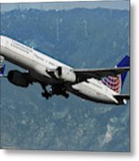 Continental Airlines And American Flag Metal Print
