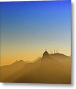 Corcovado Mountain And Christ Redeemer Metal Print