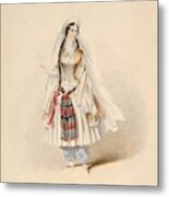 Costume Study For Blonde In The  Abduction From The Seraglio  By W.a. Mozart   Johann Georg Christop Metal Print