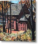 Cottage On The Shore At Lobster Cove Metal Print