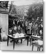 Court In Open Air During Epidemic Metal Print