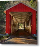 Covered Bridge At Mcconnells Mill State Park Metal Print