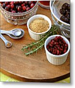 Cranberry Sauce Cooking Ingredients For Metal Print