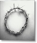 Crown Of Thorns In Black And White Metal Print