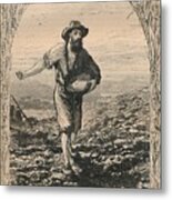 Crusoe Sowing Corn Metal Print