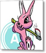 Csa Archive Bunny Rabbit With Axe Metal Print