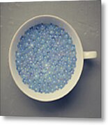 Cup Of Forget Me Not Metal Print
