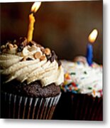 Cupcakes With Birthday Candles Metal Print