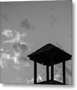 Cupelo And Clouds Bw Sq Metal Print