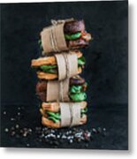 Cured Chicken And Spinach Whole Grain Metal Print