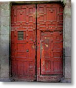 Cusco Double Red Doors Metal Print