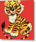 Cute Young Tiger Metal Poster