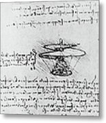 Da Vinci Notebook Metal Print