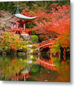 Daigo-ji Temple With Colorful Maple Metal Print