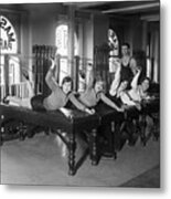 Dancers Exercising With Pulleys Metal Print