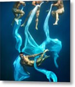 Dancing In Blue Metal Print