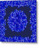 Dark Blue Floral For Home Decor Metal Print