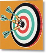 Darts And Dartboard Metal Print