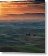 Dawn Rays Over The Palouse Metal Print