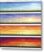 Day Cycle - Same Landscape At Different Metal Print