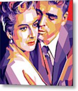 Deborah Kerr And Burt Lancaster, ''from Here To Eternity'', With Synopsis Metal Print