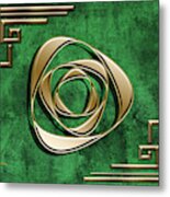 Deco Design 2 On Emerald Metal Print