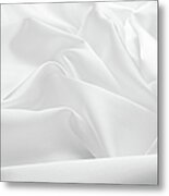 Delicate White Satin Silk Background Metal Print