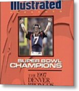 Denver Broncos Qb John Elway, Super Bowl Xxxii Sports Illustrated Cover Metal Print
