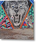 Detroit Lion Mural Metal Print