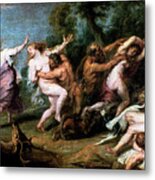 Diana And Her Nymphs Surprised Metal Print