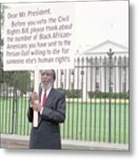 Dick Gregory Holding Placard Metal Print