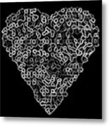 Digiheartbw Metal Print