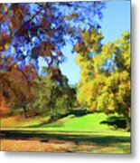 Digital Art Fall Colors Park Metal Print